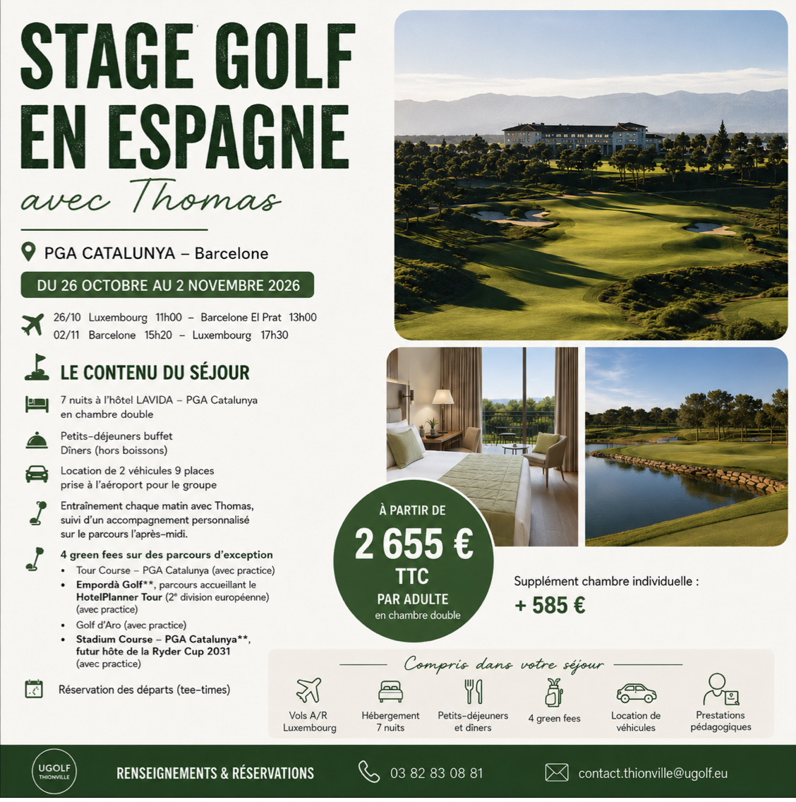  Stage golf en Espagne avec Thomas : cap sur le PGA Catalunya !